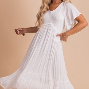 Bella Ella White Midi Dress
